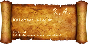 Kalocsai Aladár névjegykártya